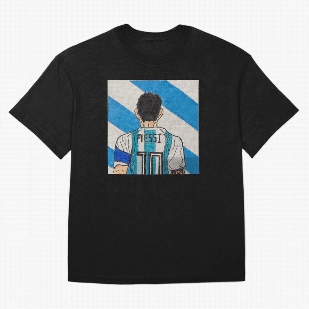 Messi Artwork Oversized T-Shirt Keep the Match Day Mood of Global Football Passion for FIFA World Cup 2026, Built around Haaland and Mbappe, England and Germany, Championship Spirit, Famous Goals, Roaring Crowds and International Football Unity;