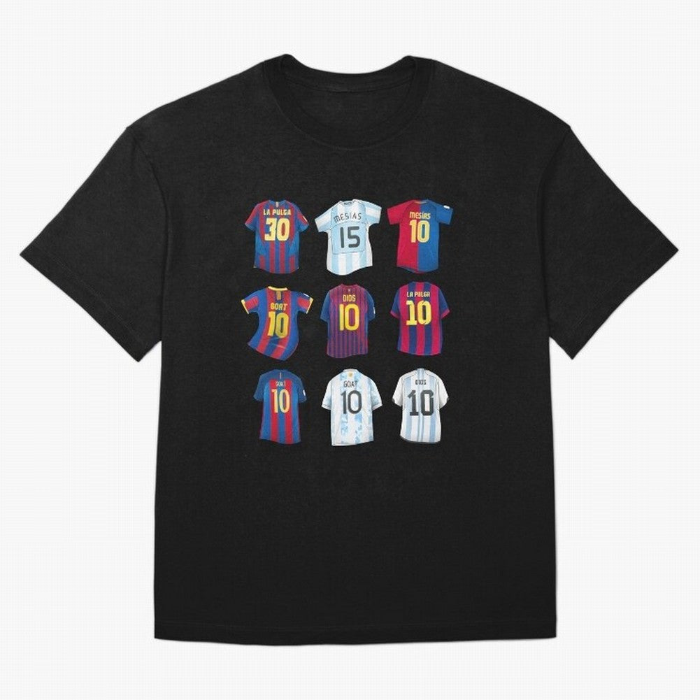 Messi Era Football Jerseys Oversized T-Shirt Honor the Beautiful Game during FIFA World Cup 2026 Group Stage Highlighting Messi, Argentina Energy, Championship Spirit, Famous Goals, Roaring Crowds and International Football Unity; Perfect for
