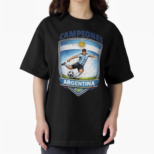 Argentina Vintage Soccer Badge - Campeones 3 Stars Essential T-Shirt Make Game Day About FIFA World Cup 2026 Group Stage for Fans of Neymar, Haaland and Cristiano Ronaldo and Argentina, France and Brazil, Bringing Stadium Memories, Football