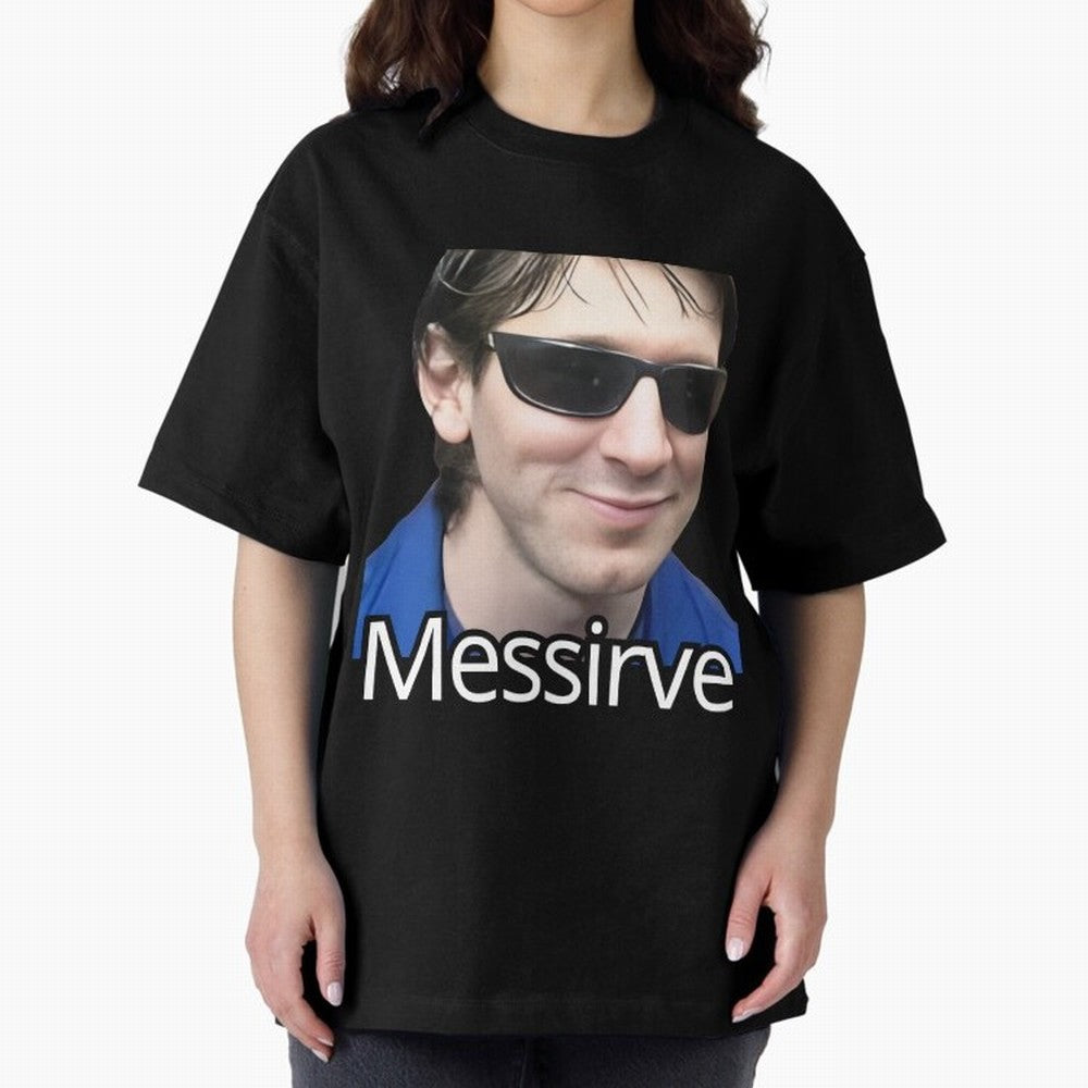 Messirve Football Meme Oversized T-Shirt Bring World Football Passion into the FIFA World Cup 2026 Group Stage Journey through Haaland and Mbappe Highlights, Argentina, France and Brazil Pride, Classic Soccer Heritage, Championship Pressure, Fan