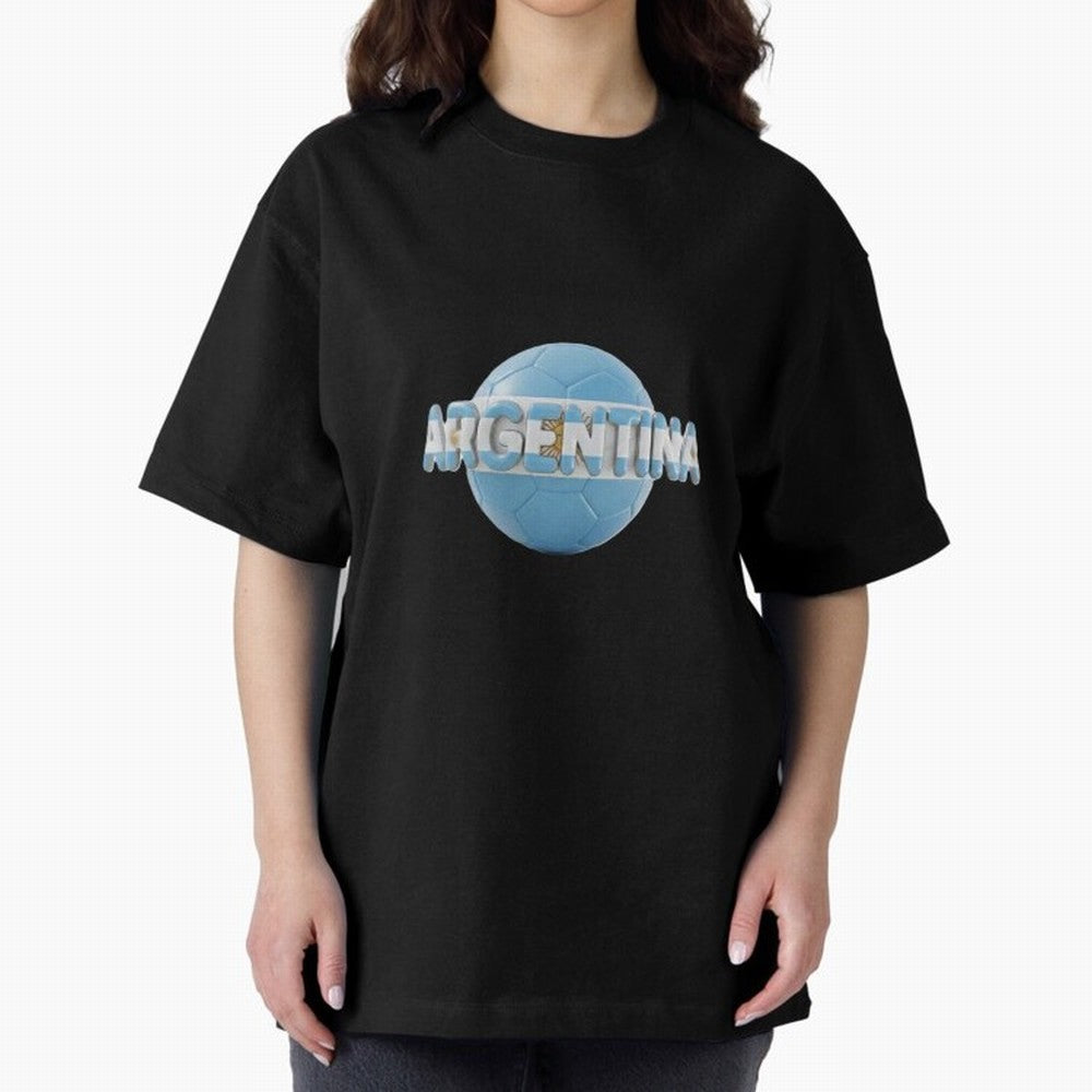 Argentina Soccer World Cup Oversized T-Shirt Experience the Global Stage of FIFA World Cup 2026 USA Canada Mexico Capturing Neymar, Portugal Energy, Football History, Final Match Energy, Crowd Noise and Once in a Lifetime Moments; Perfect for Fans,
