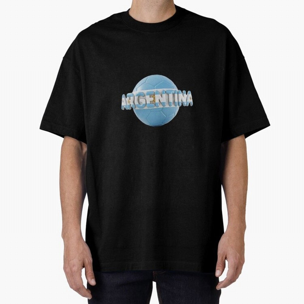 Argentina Soccer World Cup Oversized T-Shirt Experience the Global Stage of FIFA World Cup 2026 USA Canada Mexico Capturing Neymar, Portugal Energy, Football History, Final Match Energy, Crowd Noise and Once in a Lifetime Moments; Perfect for Fans,