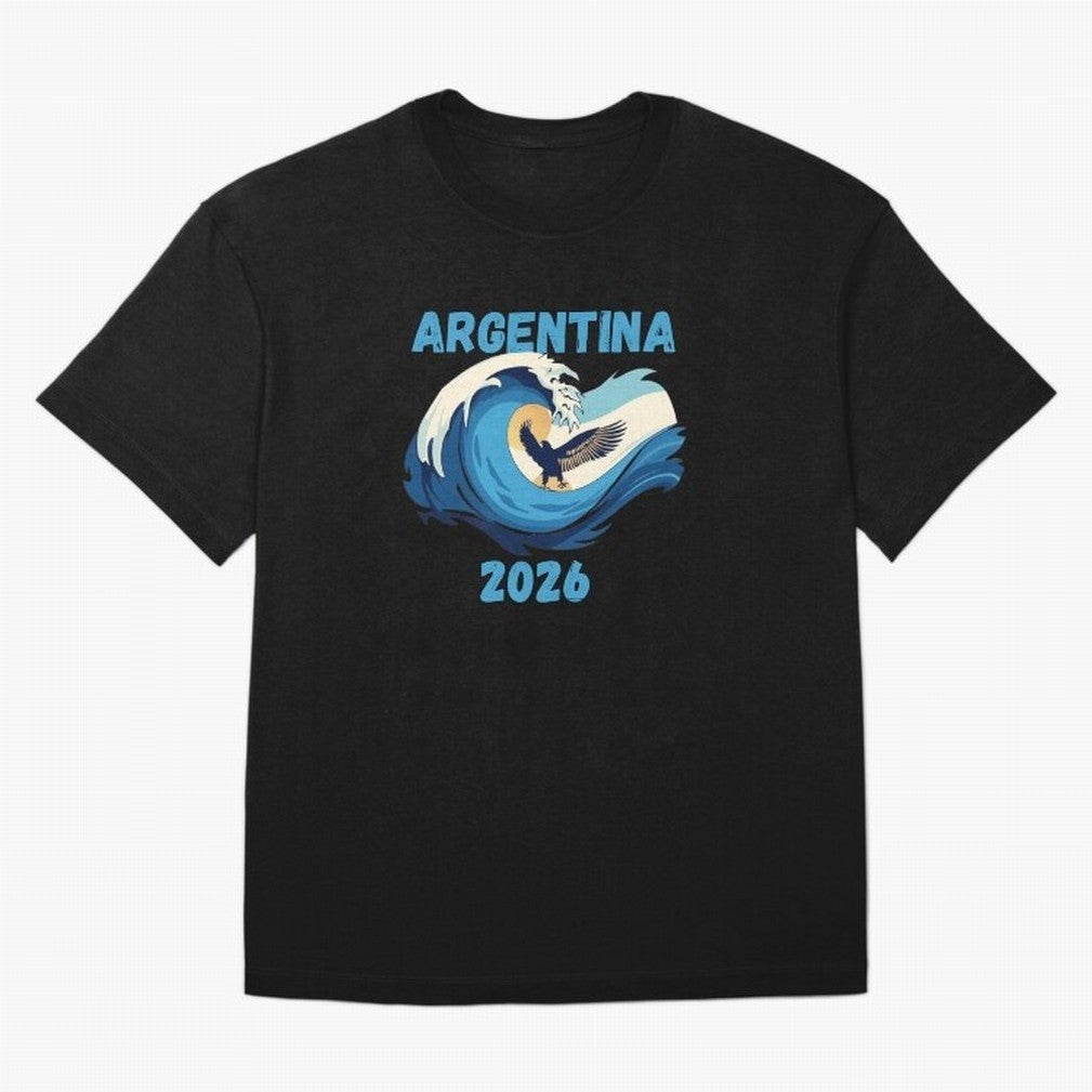 Camiseta y Calcoman¨ªa Argentina - Dise?o Bandera Albiceleste para Hinchas. Oversized T-Shirt Make the Season About FIFA World Cup 2026 for Fans of CR7 and Spain, Bringing Stadium Memories, Football Loyalty, International Chants and Championship