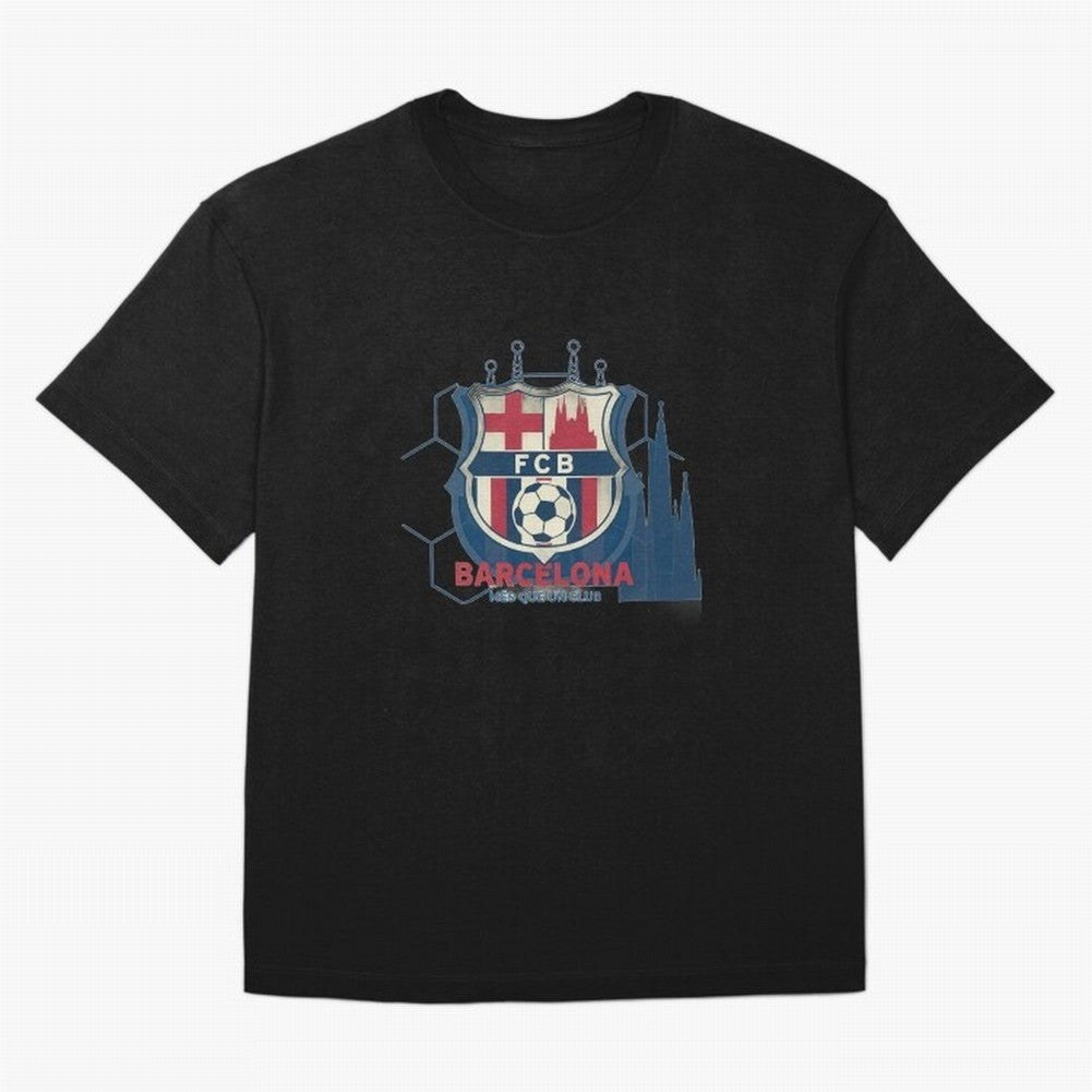 FCB Minimalist - Football Fan Design Oversized T-Shirt Step into FIFA World Cup 2026 USA Canada Mexico Spirit, Filled with Portugal, Spain and Germany, Messi and Cristiano Ronaldo, Football Festival Excitement, Trophy Ambitions, Country Rivalries