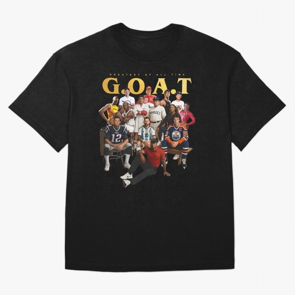 GOAT of all Sports Essential T-Shirt Bring a Champion Mindset to Match Day Hype around FIFA World Cup 2026 Group Stage, Messi, CR7 and Mbappe, Argentina and Brazil, Global Supporter Spirit, Legendary Goals, National Colors and Tournament