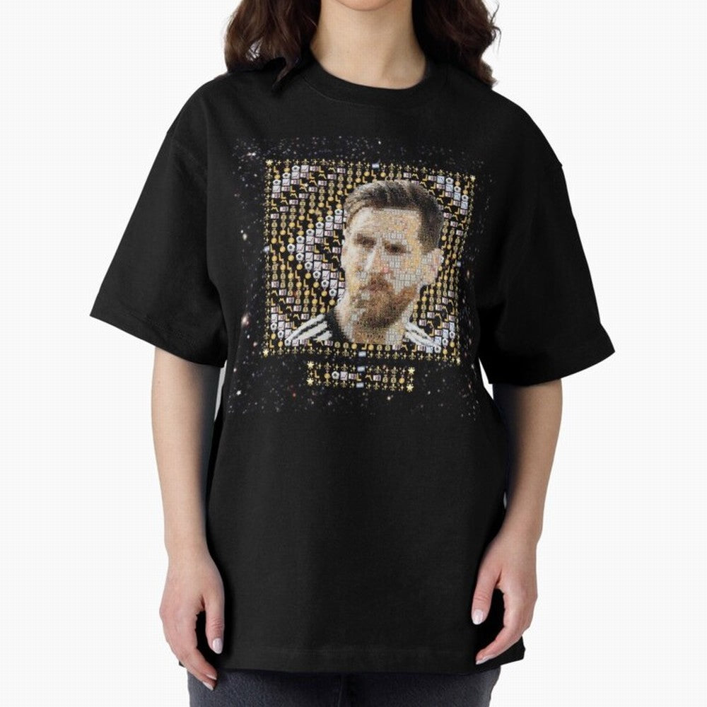 GOAT Emojified ¨C Messi-Inspired Visual Tribute | Legendary Football Grid Art | Iconic Symbolism in Emoji Form Oversized T-Shirt Bring the FIFA World Cup 2026 USA Canada Mexico Journey through Neymar Highlights, England Pride, Football Passion,