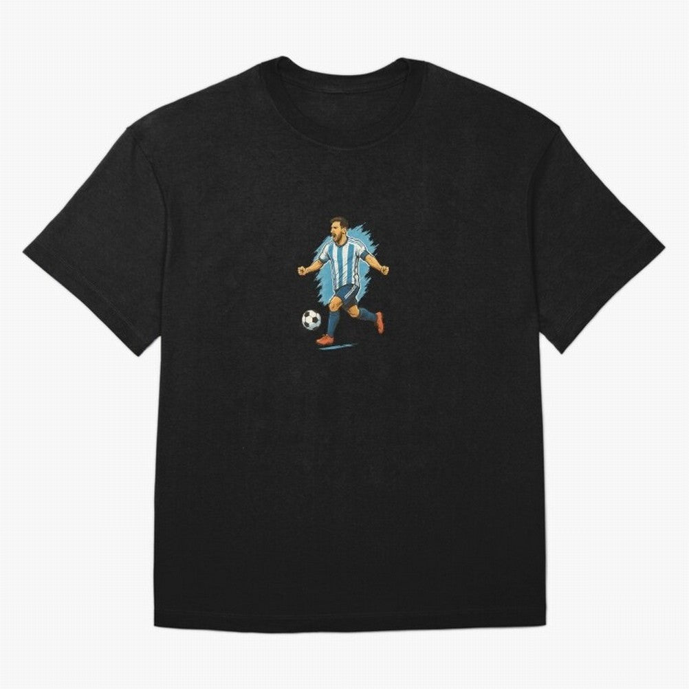 Dynamic Soccer Player Illustration ¨C High-Energy Football Art Classic T-Shirt Carry the Colors and Pride of Match Day Hype around FIFA World Cup 2026 USA Canada Mexico, Messi and Cristiano Ronaldo, Germany, Championship Spirit, Famous Goals,