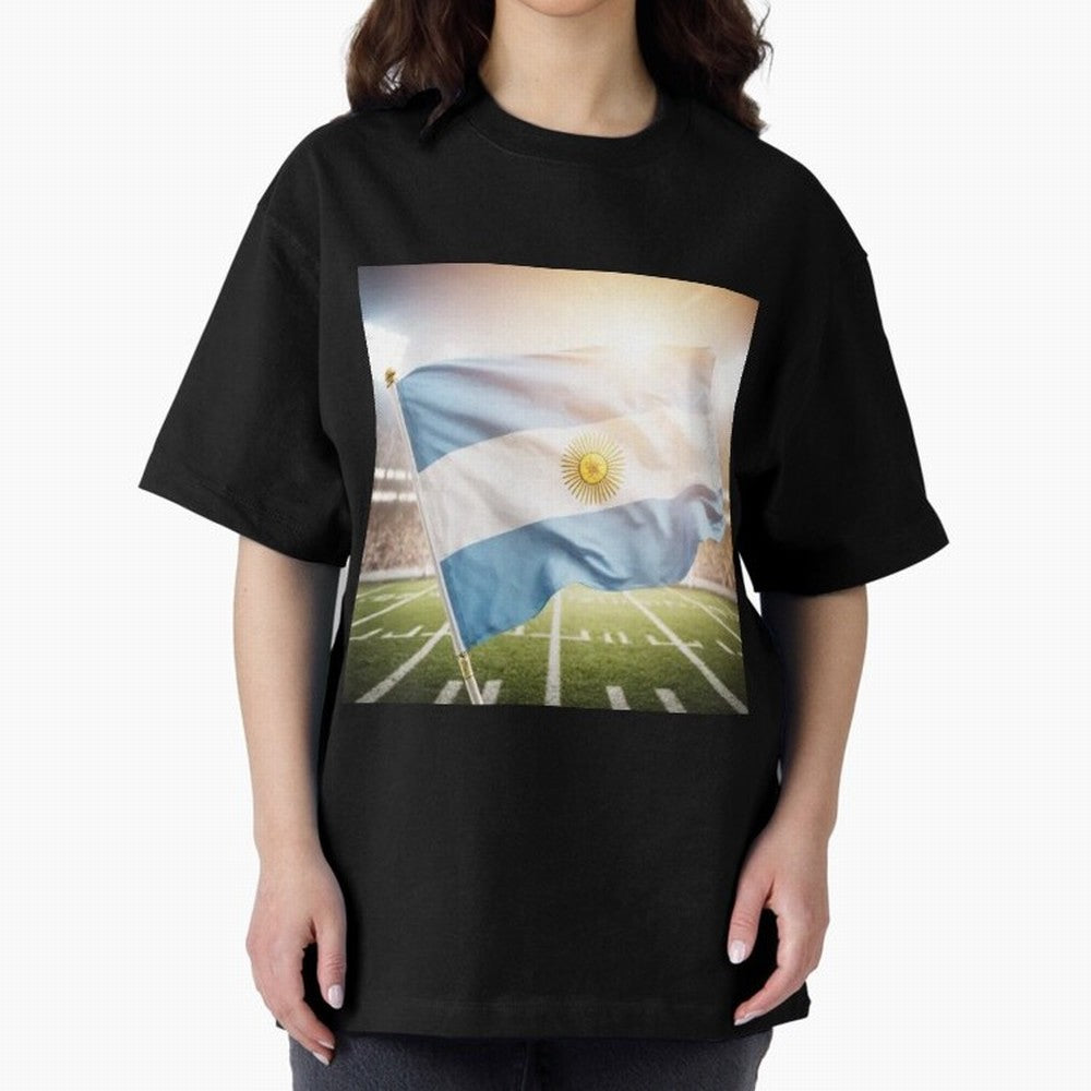 Argentina Flag 3D Football Design ¨C Supporters Argentina Classic T-Shirt Create FIFA World Cup 2026 USA Canada Mexico for Fans of Cristiano Ronaldo and England, Bringing Stadium Memories, Football Loyalty, International Chants and Championship