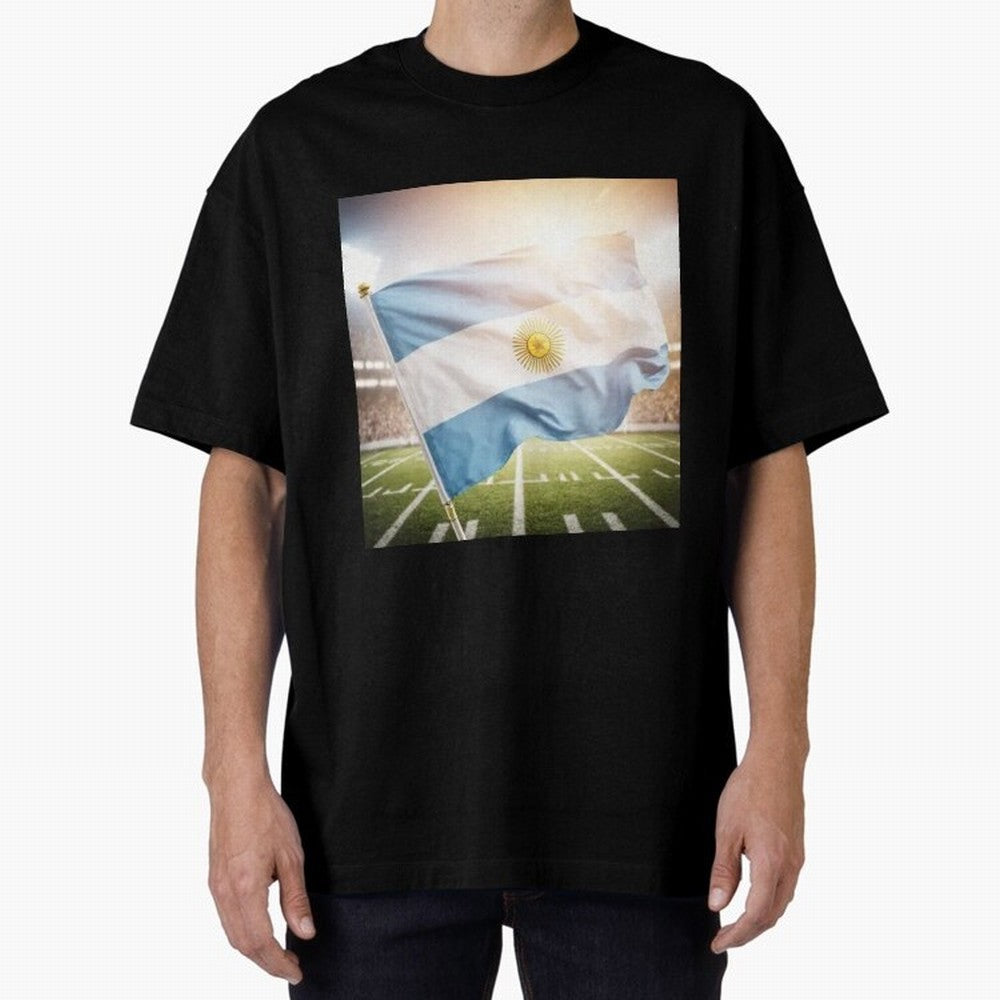 Argentina Flag 3D Football Design ¨C Supporters Argentina Classic T-Shirt Create FIFA World Cup 2026 USA Canada Mexico for Fans of Cristiano Ronaldo and England, Bringing Stadium Memories, Football Loyalty, International Chants and Championship