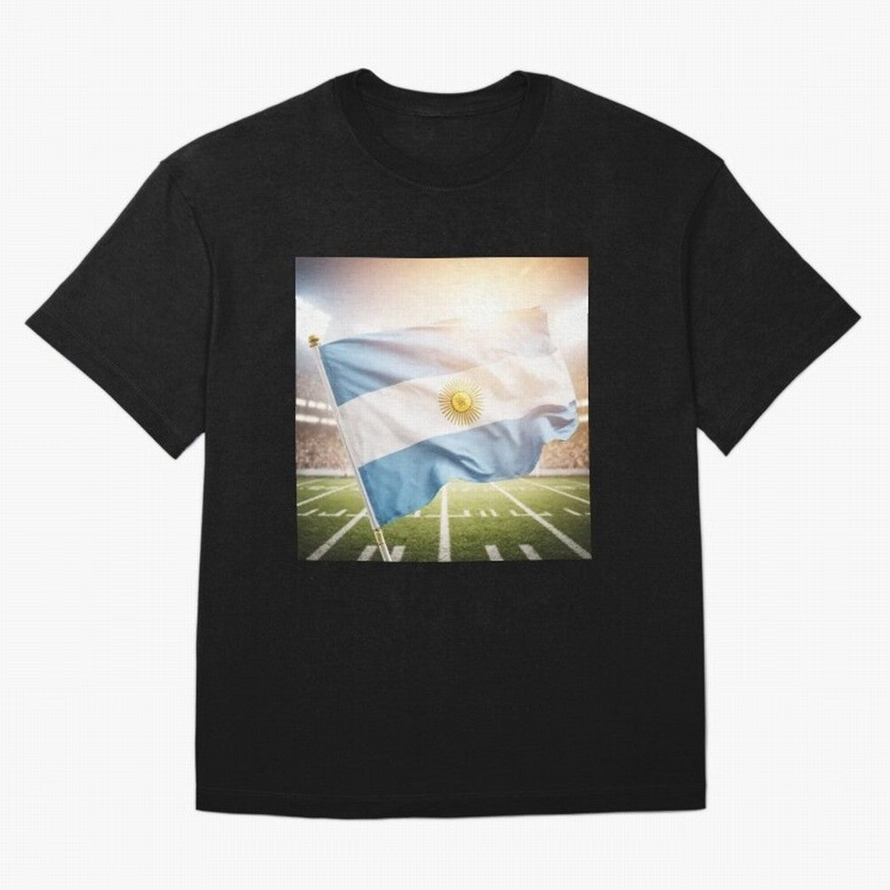 Argentina Flag 3D Football Design ¨C Supporters Argentina Classic T-Shirt Create FIFA World Cup 2026 USA Canada Mexico for Fans of Cristiano Ronaldo and England, Bringing Stadium Memories, Football Loyalty, International Chants and Championship