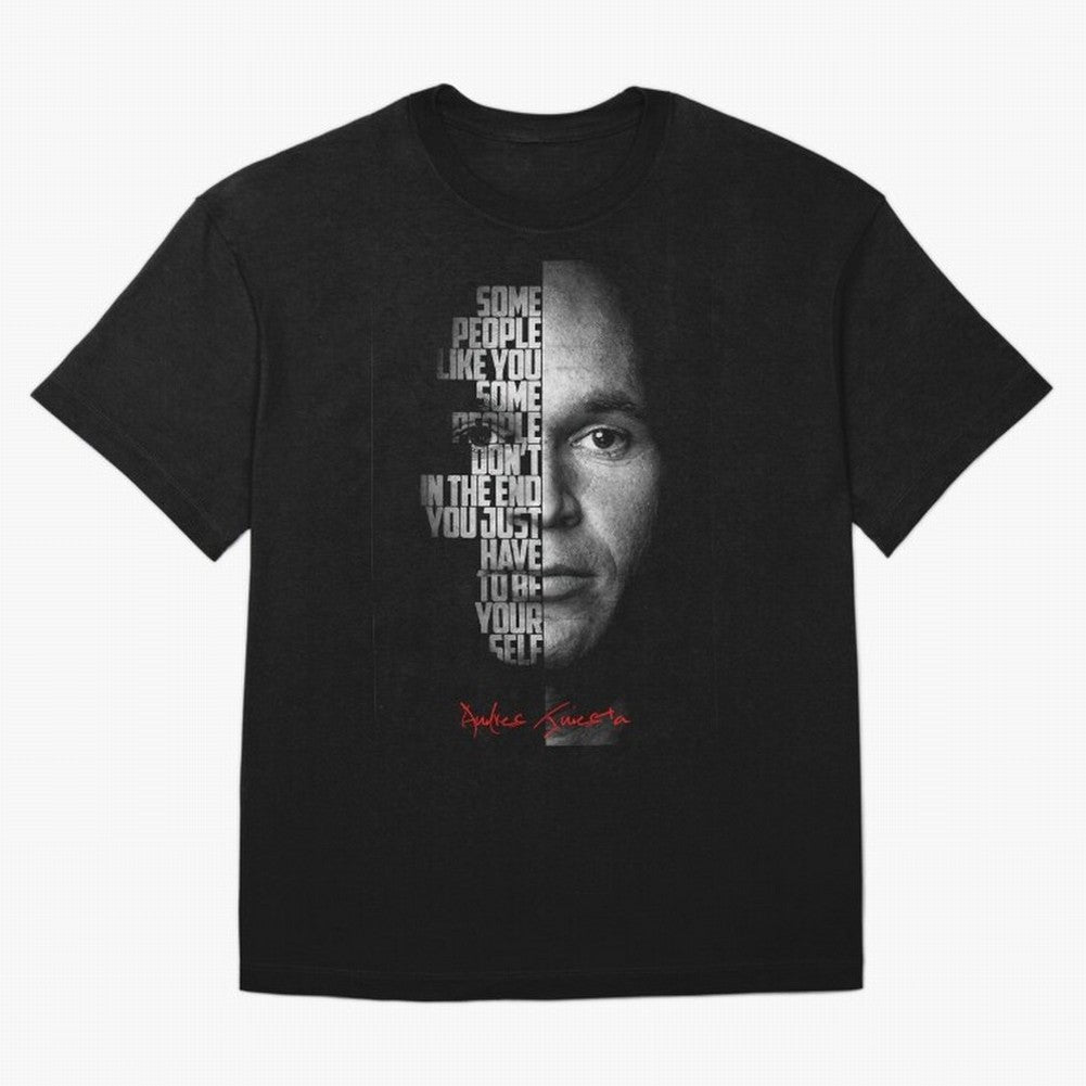 Black and white Andres Iniesta Quote. Oversized T-Shirt Elevate Match Day Hype around FIFA World Cup 2026 Group Stage, CR7 and Messi, Argentina, France and Brazil, Sports Nostalgia, International Competition, Famous Players and Unforgettable
