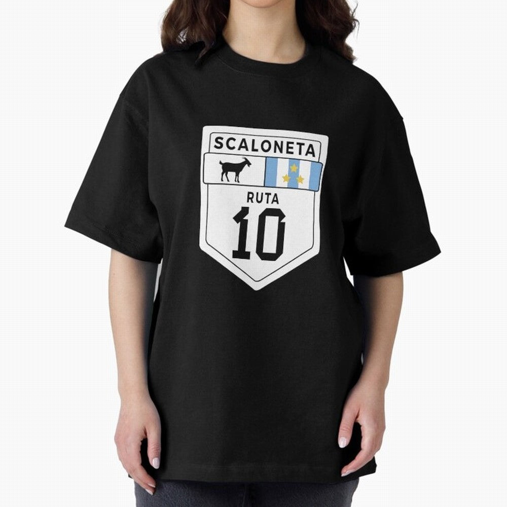 Scaloneta - Messi 10 - Goat Oversized T-Shirt Honor Match Day Hype around FIFA World Cup 2026 Group Stage, CR7 and Messi, France, Global Supporter Spirit, Legendary Goals, National Colors and Tournament Celebration; Great for Supporters Who Love