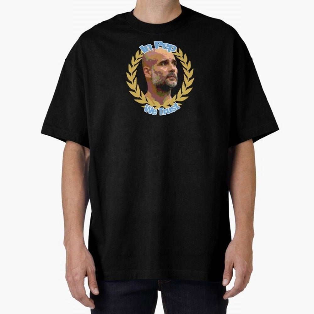 Manchester City - In Pep We Trust Classic T-Shirt Show Support during Global Football Passion for FIFA World Cup 2026 Group Stage, Highlighting Messi and Cristiano Ronaldo, Brazil, Retro Football Energy, Iconic Rivalries, Trophy Chase Drama and