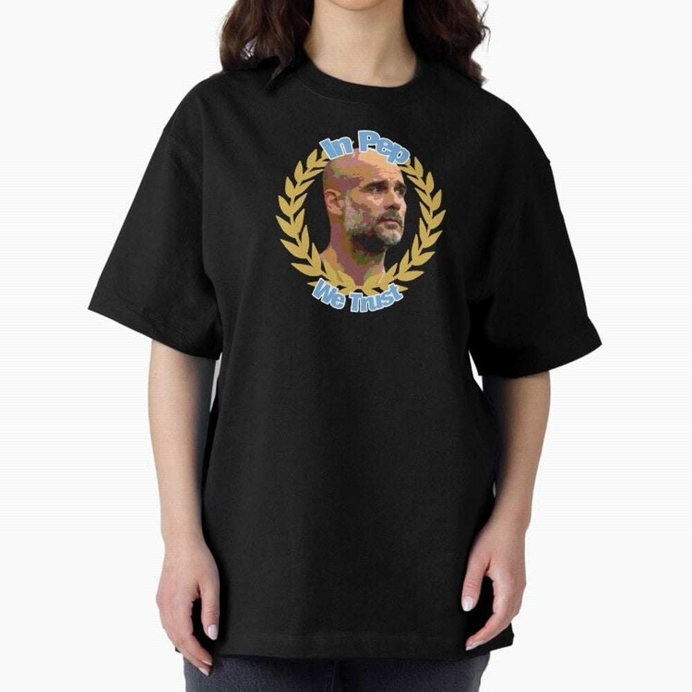 Manchester City - In Pep We Trust Classic T-Shirt Show Support during Global Football Passion for FIFA World Cup 2026 Group Stage, Highlighting Messi and Cristiano Ronaldo, Brazil, Retro Football Energy, Iconic Rivalries, Trophy Chase Drama and