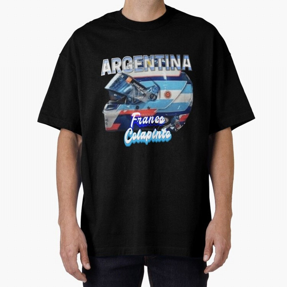 5306 Colapinto Helmet Argentina Oversized T-Shirt Fuel the Hype around Global Football Passion for FIFA World Cup 2026 Group Stage, Featuring Messi, Neymar and Mbappe, Germany, Worldwide Fan Energy, Dramatic Goals, Stadium Lights and Championship