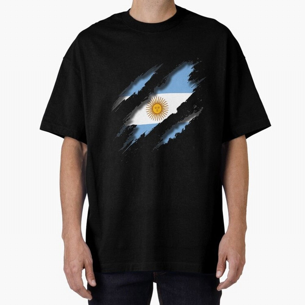 Argentina Tearing a New One Oversized T-Shirt Carry FIFA World Cup 2026 USA Canada Mexico for Fans of Messi and Cristiano Ronaldo and Brazil, Bringing Worldwide Fan Energy, Dramatic Goals, Stadium Lights and Championship Celebrations; Made for Die