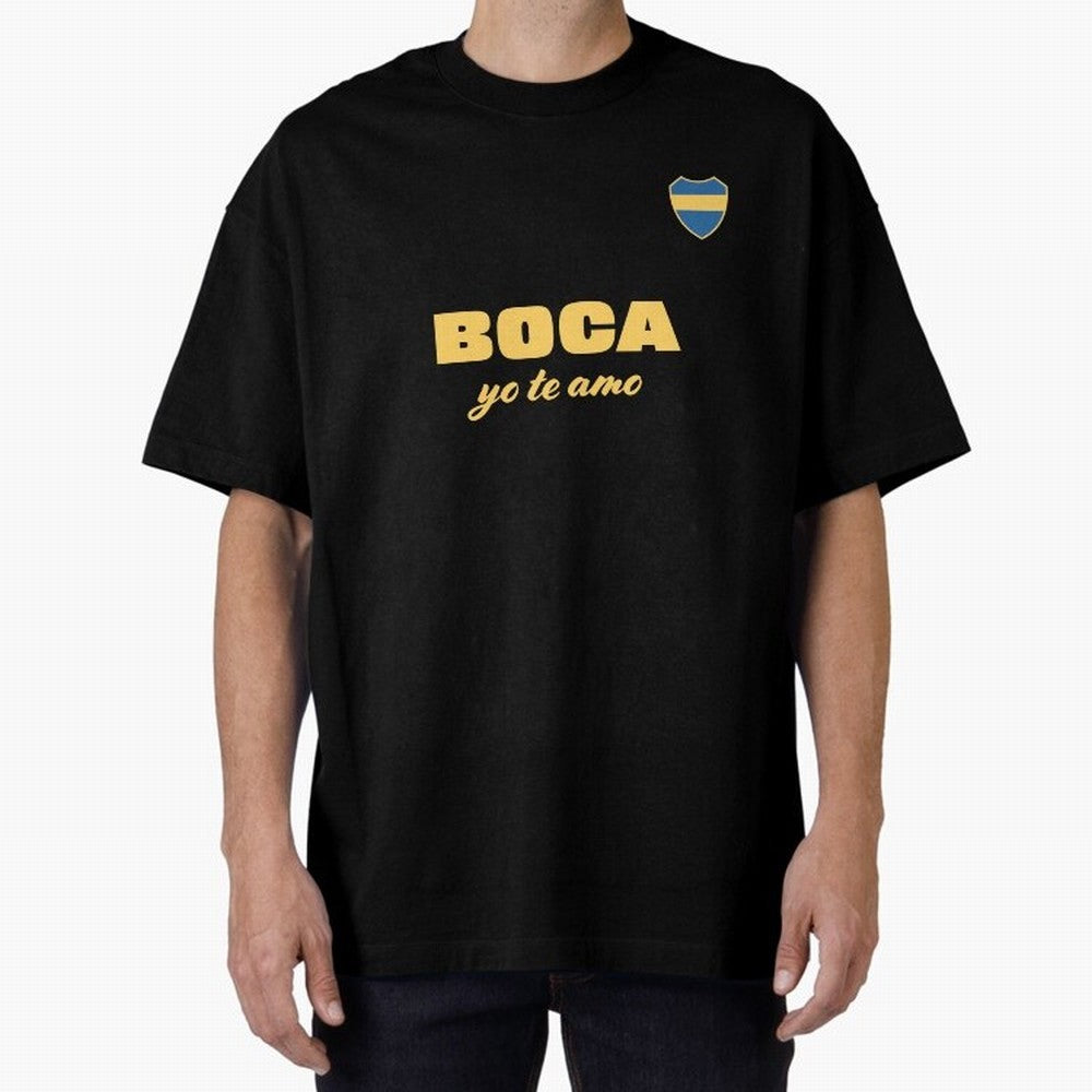 BOCA JUNIORS I LOVE YOU Fitted V-Neck T-Shirt Feel International Energy from FIFA World Cup 2026 for Fans of Cristiano Ronaldo and Germany, Bringing Stadium Memories, Football Loyalty, International Chants and Championship Tradition; Great for