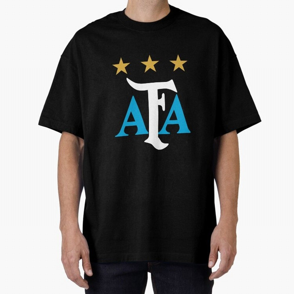 AFA logo - Argentina (light blue, white & gold) Oversized T-Shirt Support Match Day Hype around FIFA World Cup 2026 Group Stage, Cristiano Ronaldo, Argentina, France and Brazil, Game Day Rituals, Football Legends, Country Pride and the Road to the