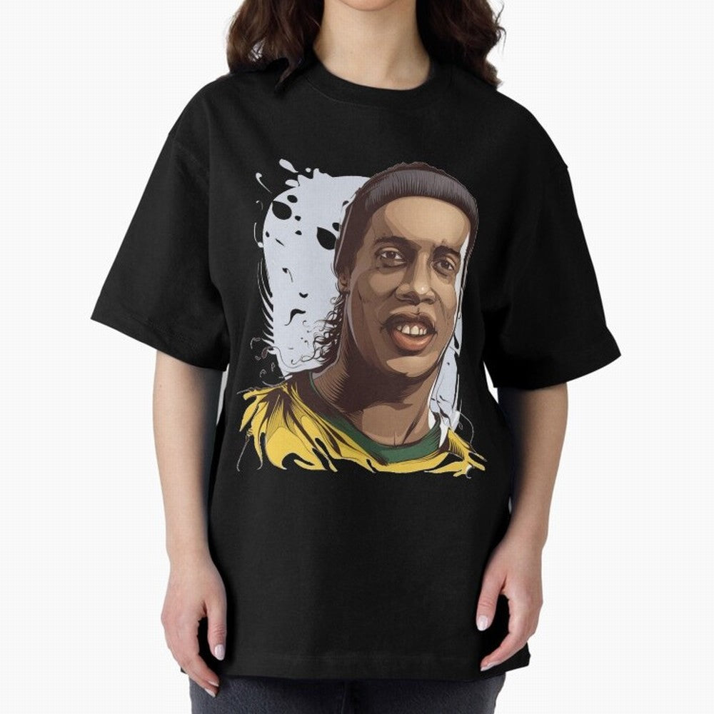 Illustration Ronaldinho Art Classic T-Shirt Bring Supporter Culture to FIFA World Cup 2026 Group Stage Spirit, Built around France and Portugal, Mbappe and Neymar, Worldwide Fan Energy, Dramatic Goals, Stadium Lights and Championship Celebrations;