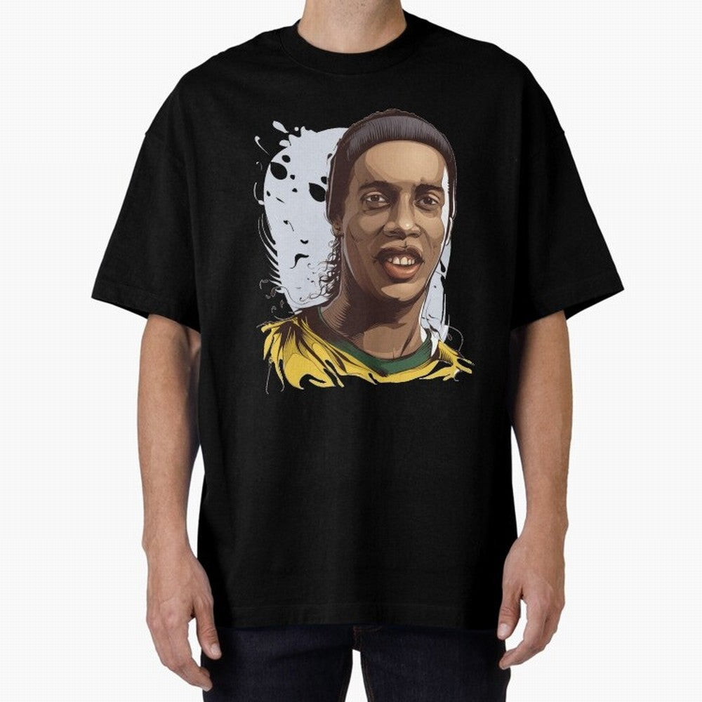 Illustration Ronaldinho Art Classic T-Shirt Bring Supporter Culture to FIFA World Cup 2026 Group Stage Spirit, Built around France and Portugal, Mbappe and Neymar, Worldwide Fan Energy, Dramatic Goals, Stadium Lights and Championship Celebrations;