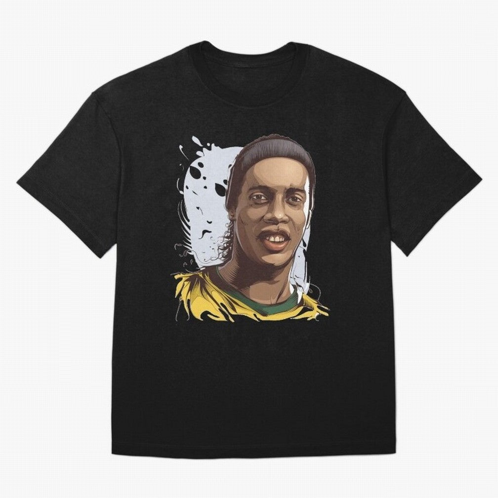 Illustration Ronaldinho Art Classic T-Shirt Bring Supporter Culture to FIFA World Cup 2026 Group Stage Spirit, Built around France and Portugal, Mbappe and Neymar, Worldwide Fan Energy, Dramatic Goals, Stadium Lights and Championship Celebrations;