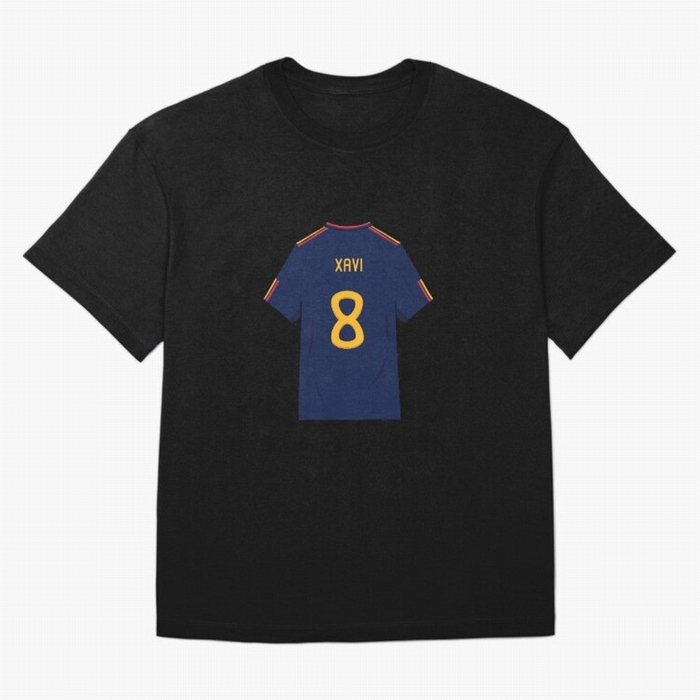 Xavi World Cup 2010 Jersey Oversized T-Shirt Celebrate Global Passion for Global Football Passion for FIFA World Cup 2026 Group Stage, Celebrating CR7 and Messi, France and Portugal, Football Festival Excitement, Trophy Ambitions, Country Rivalries
