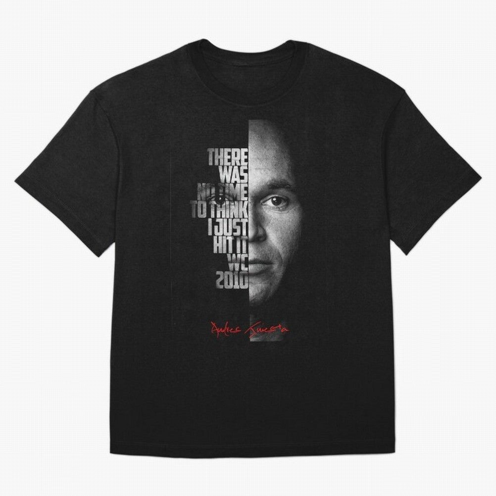 Black and white Andres Iniesta Quote. Classic T-Shirt Back the Journey through Match Day Hype around FIFA World Cup 2026 Group Stage, Neymar, France, Supporter Pride, Iconic Celebrations, Legendary Names and Global Match Day Energy; Built for