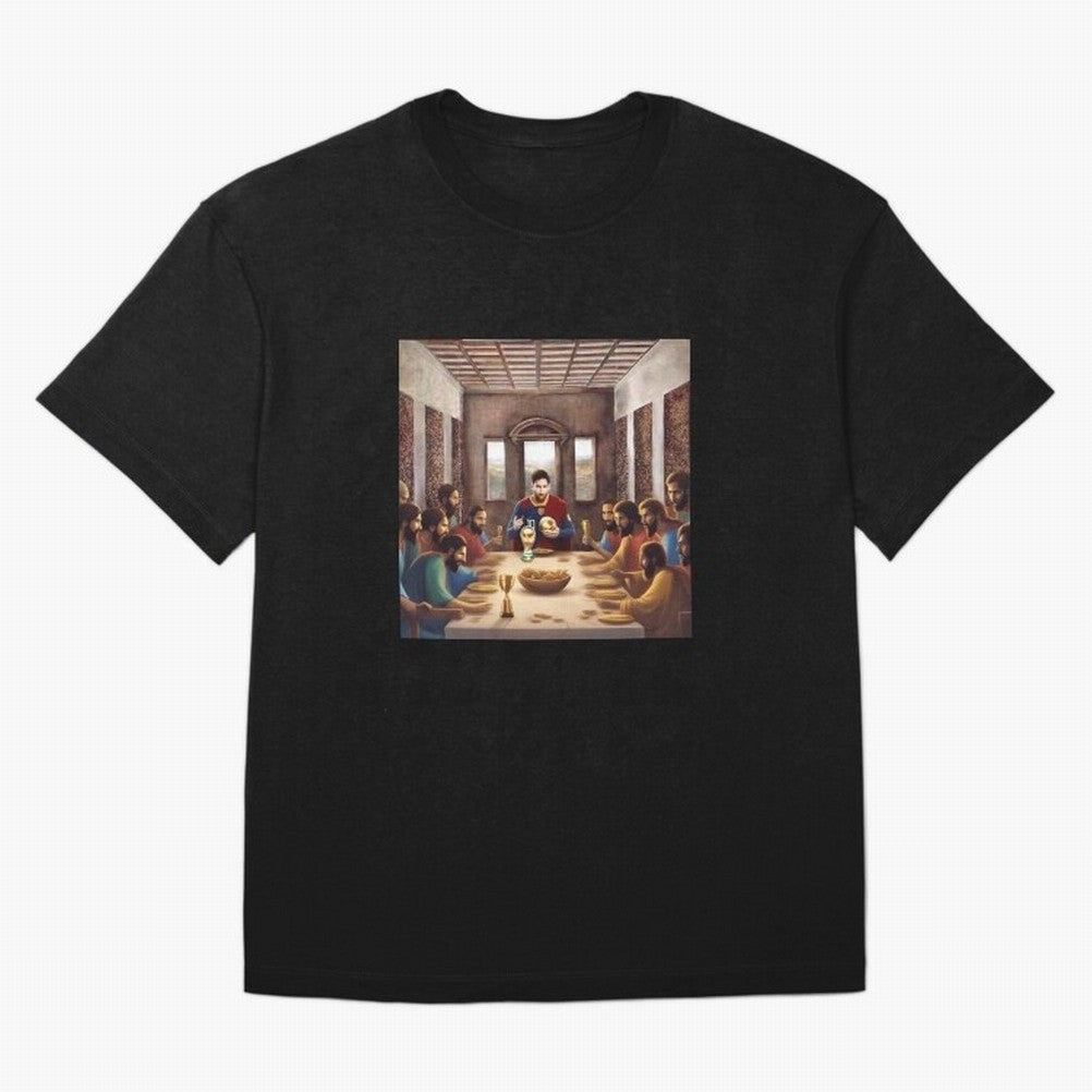 Messi The Last Supper Art Gift Limited Edition Oversized T-Shirt Build FIFA World Cup 2026 Highlighting Haaland, France Energy, Sports Nostalgia, International Competition, Famous Players and Unforgettable Victories; Ideal for Passionate Fans Who