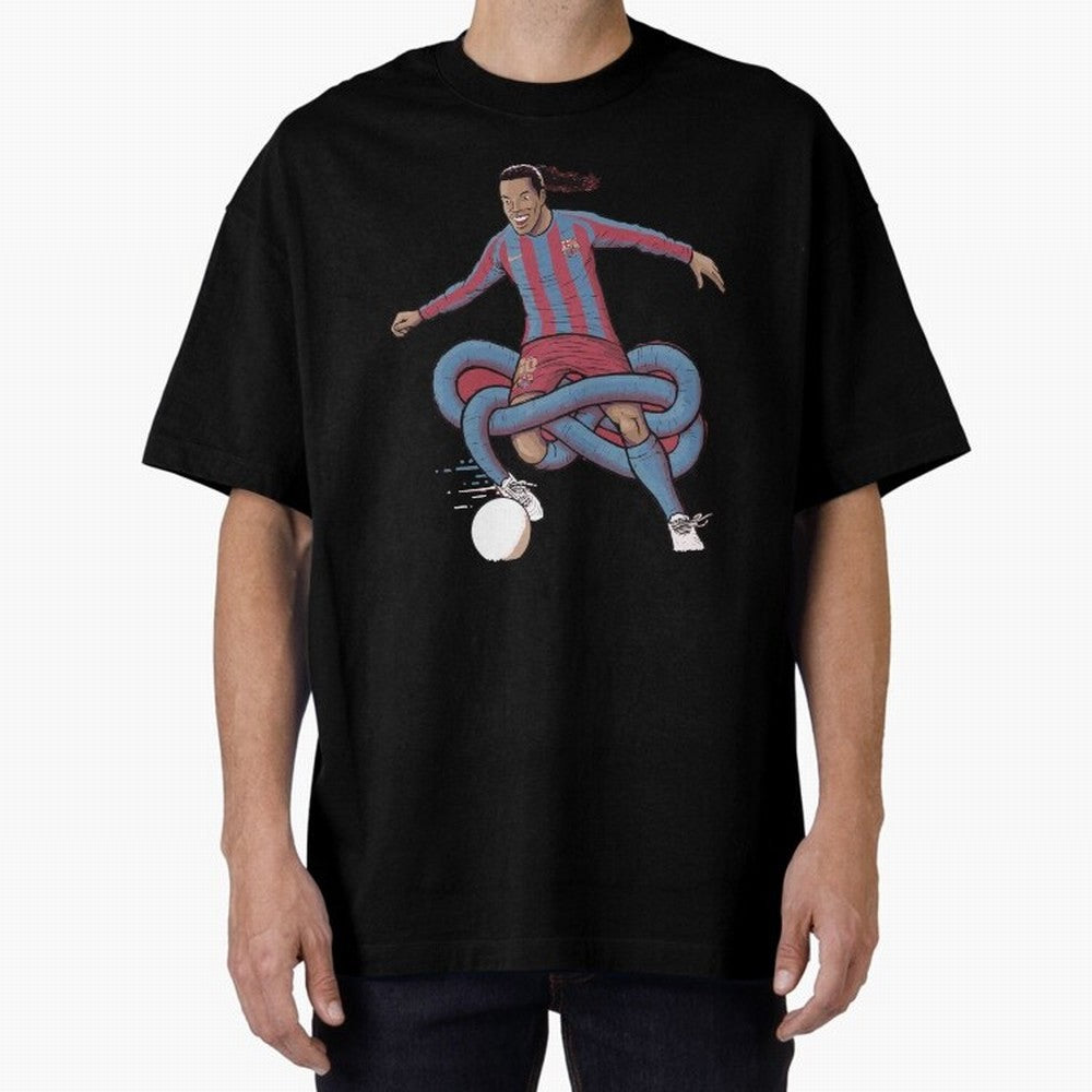 Ronaldinho Oversized T-Shirt Show Your Tournament Heart for FIFA World Cup 2026 Group Stage Built around Messi, Portugal, Spain and Germany Energy, Sports Nostalgia, International Competition, Famous Players and Unforgettable Victories; Perfect for