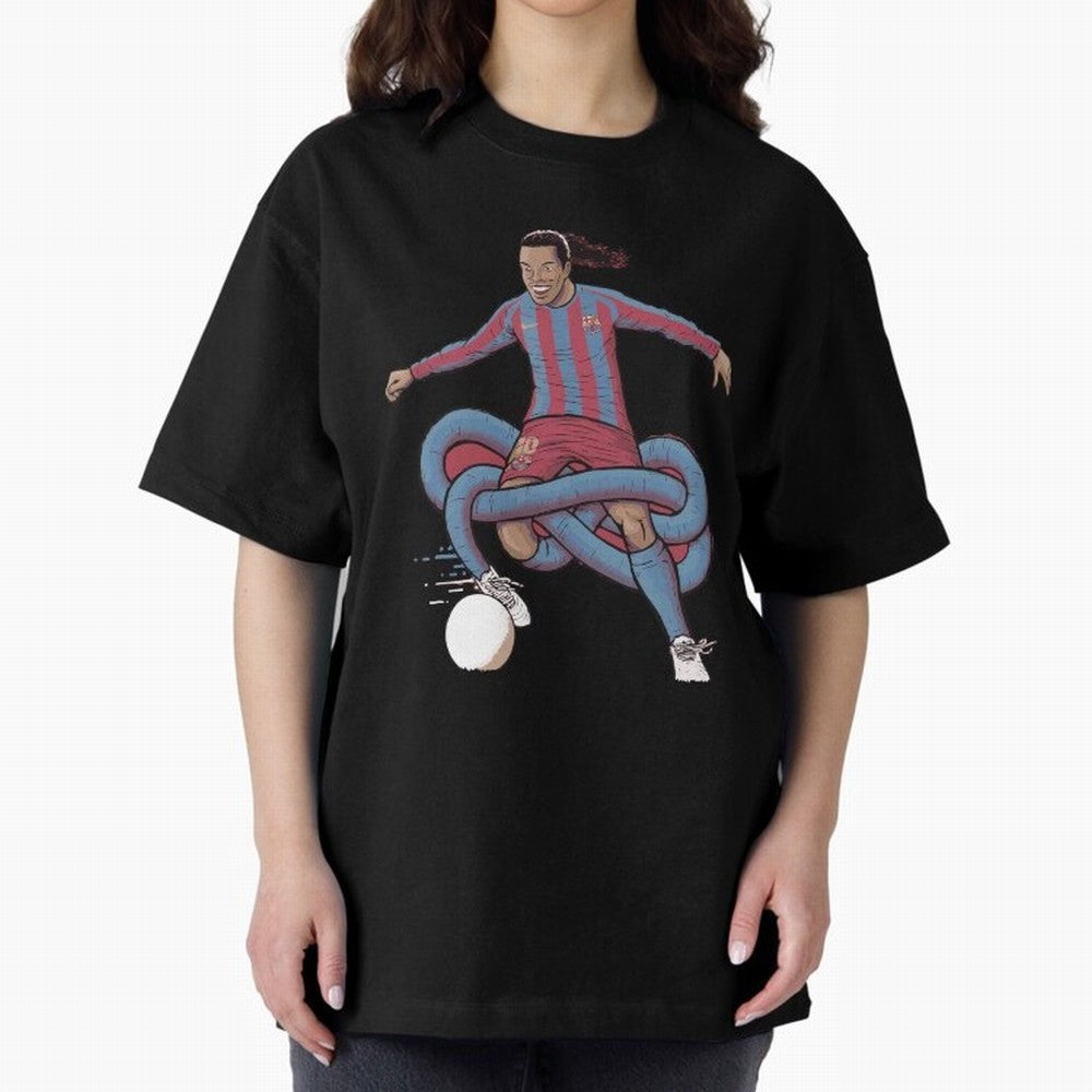Ronaldinho Oversized T-Shirt Show Your Tournament Heart for FIFA World Cup 2026 Group Stage Built around Messi, Portugal, Spain and Germany Energy, Sports Nostalgia, International Competition, Famous Players and Unforgettable Victories; Perfect for