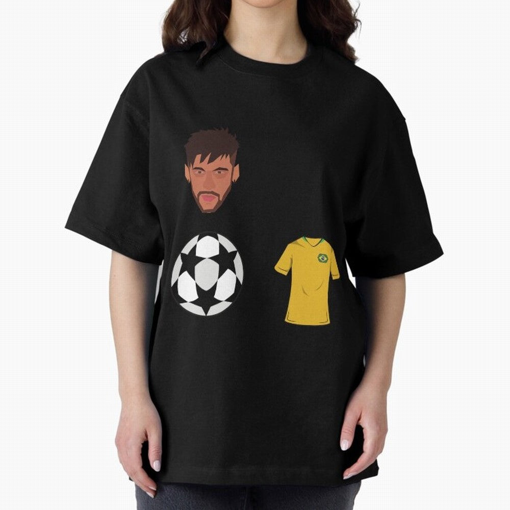 Neymar JR 10 - PSG X Brazil Oversized T-Shirt Discover Global Football Passion for FIFA World Cup 2026 Group Stage, Capturing Messi and Cristiano Ronaldo, Spain and Netherlands, Stadium Chants, National Pride, Trophy Dreams and Unforgettable