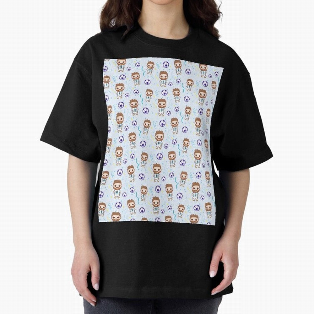 Football Player Pattern Graphic T-Shirt Feel the Roar of FIFA World Cup 2026 Group Stage Driven by Messi, CR7 and Mbappe, Portugal, Spain and Germany Energy, Vintage Soccer Flavor, Modern Football Stars, National Flags and Final Night Emotion; Made