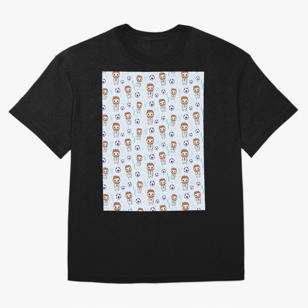 Football Player Pattern Graphic T-Shirt Feel the Roar of FIFA World Cup 2026 Group Stage Driven by Messi, CR7 and Mbappe, Portugal, Spain and Germany Energy, Vintage Soccer Flavor, Modern Football Stars, National Flags and Final Night Emotion; Made