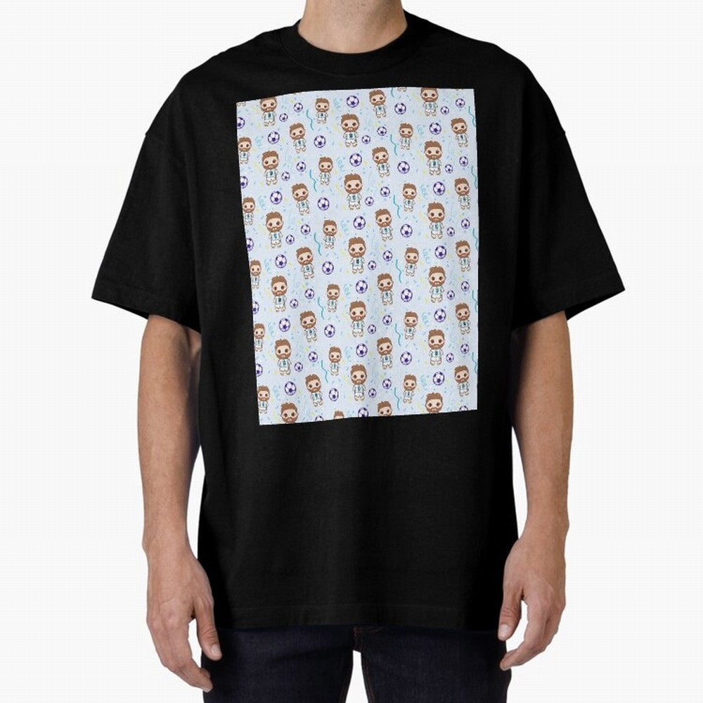 Football Player Pattern Graphic T-Shirt Feel the Roar of FIFA World Cup 2026 Group Stage Driven by Messi, CR7 and Mbappe, Portugal, Spain and Germany Energy, Vintage Soccer Flavor, Modern Football Stars, National Flags and Final Night Emotion; Made