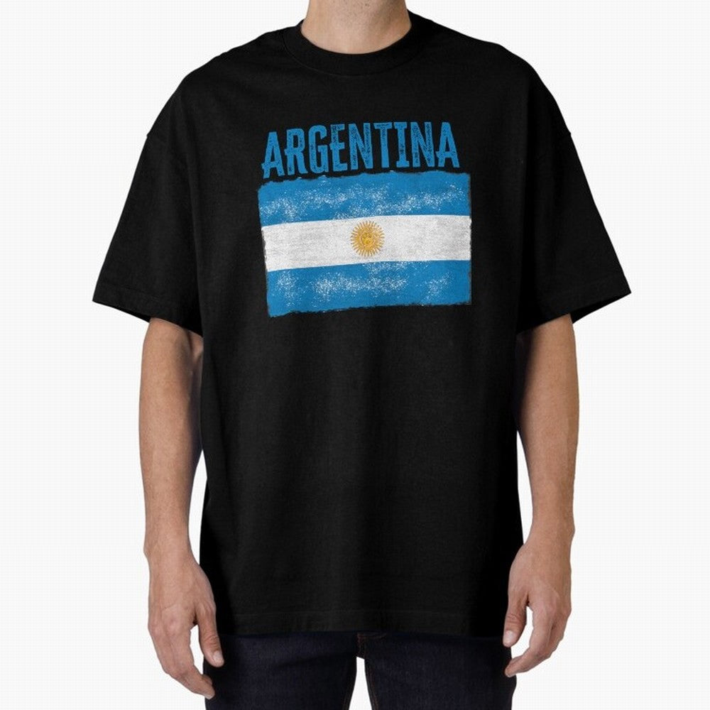 Argentina Oversized T-Shirt Honor Champions and Dreams in FIFA World Cup 2026 Spirit, Built around England, France and Netherlands, CR7 and Messi, Stadium Chants, National Pride, Trophy Dreams and Unforgettable Football Memories; Perfect for Fans,