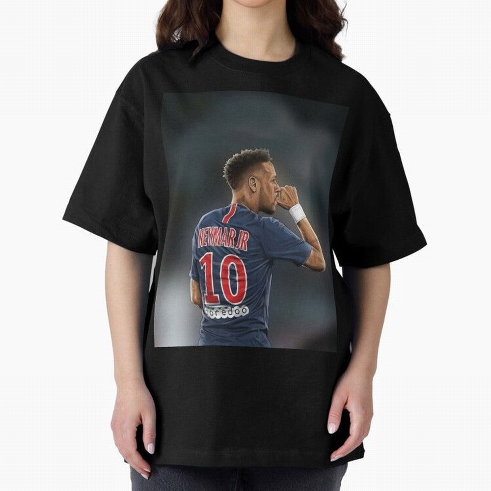 Neymar Watercolor Art Oversized T-Shirt Represent Football Lovers during FIFA World Cup 2026 USA Canada Mexico for Fans of Haaland and Brazil, Bringing Global Supporter Spirit, Legendary Goals, National Colors and Tournament Celebration; Great for