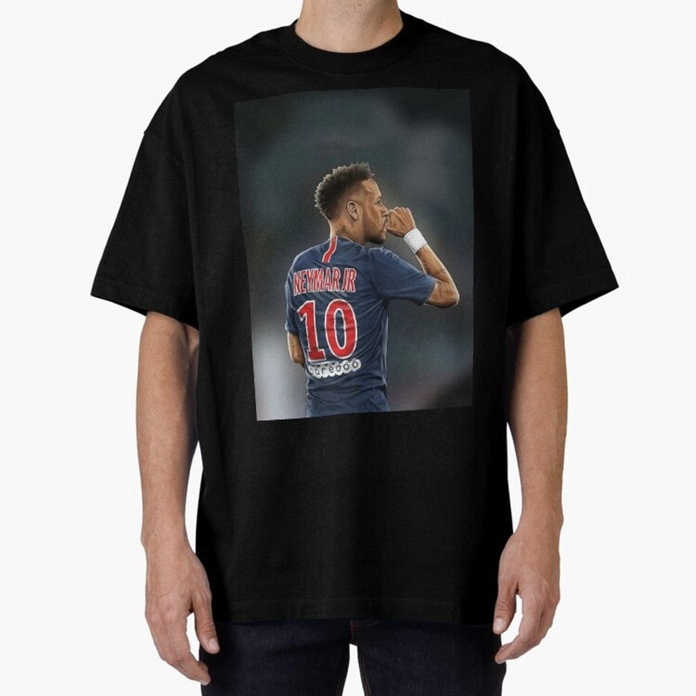 Neymar Watercolor Art Oversized T-Shirt Represent Football Lovers during FIFA World Cup 2026 USA Canada Mexico for Fans of Haaland and Brazil, Bringing Global Supporter Spirit, Legendary Goals, National Colors and Tournament Celebration; Great for