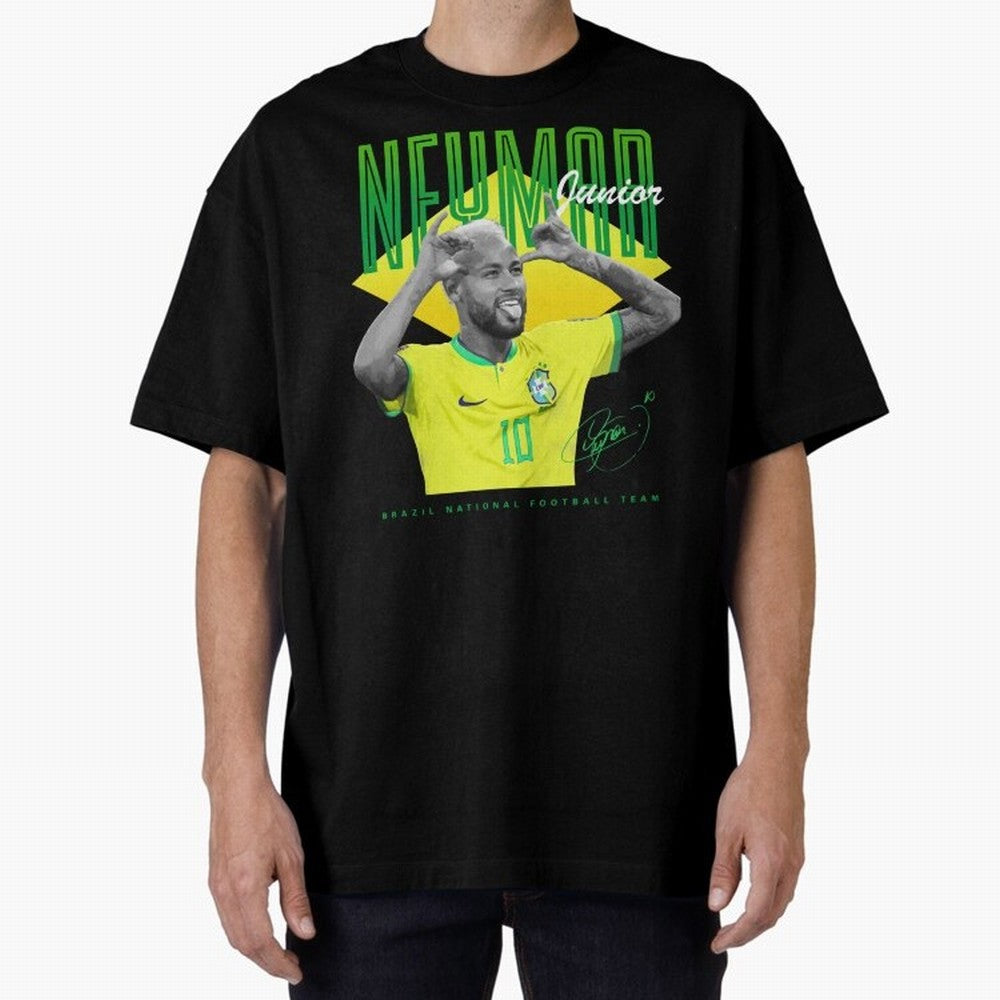 Neymar Jr. Oversized T-Shirt Bring Global Tournament Vibes to FIFA World Cup 2026 USA Canada Mexico Filled with Messi, Neymar and Mbappe, Spain Energy, Vintage Soccer Flavor, Modern Football Stars, National Flags and Final Night Emotion; Made for