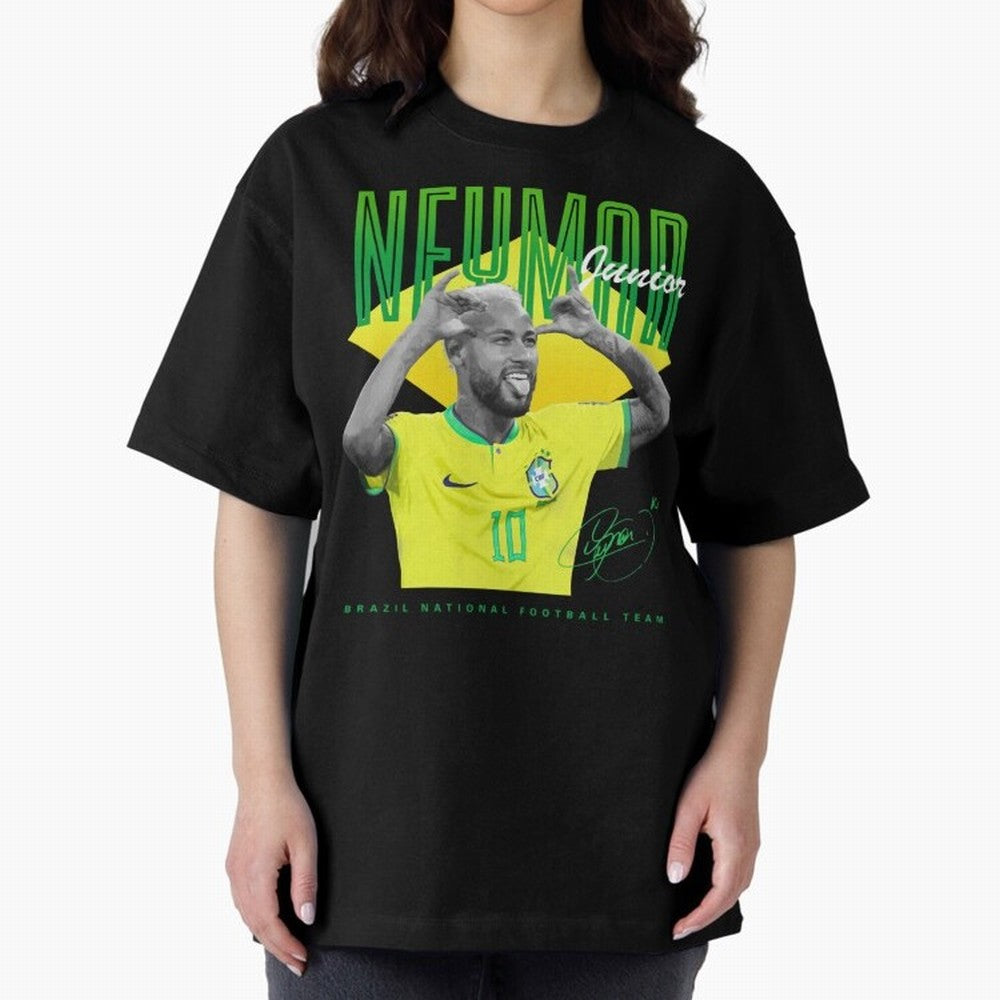 Neymar Jr. Oversized T-Shirt Bring Global Tournament Vibes to FIFA World Cup 2026 USA Canada Mexico Filled with Messi, Neymar and Mbappe, Spain Energy, Vintage Soccer Flavor, Modern Football Stars, National Flags and Final Night Emotion; Made for