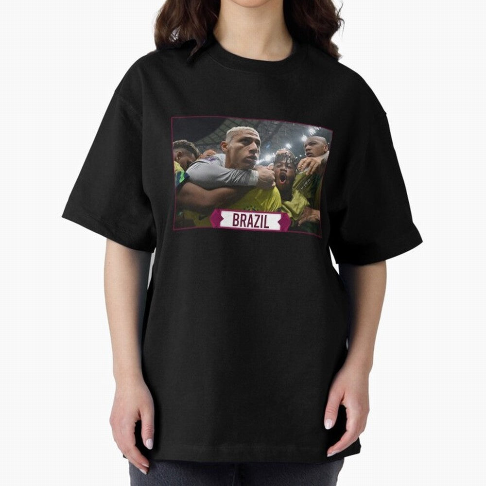 Brazil World Cup Oversized T-Shirt Honor Match Day Hype around FIFA World Cup 2026 Group Stage, Haaland, France and Portugal, Fan Favorite Moments, National Team Passion, Big Match Drama and Soccer History; Ideal for Football Dads, Football Moms,