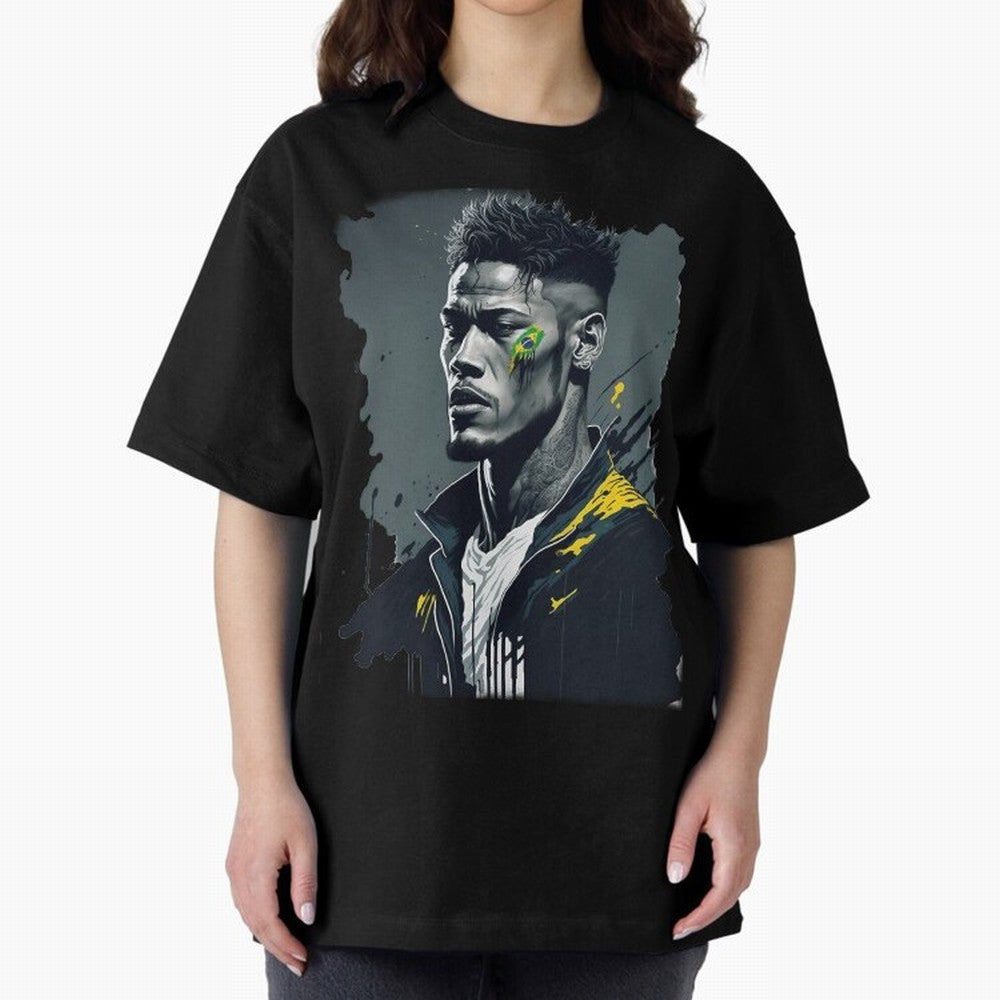 Neymar Jr. splash art Oversized T-Shirt Celebrate the Stars of Global Football Passion for FIFA World Cup 2026 USA Canada Mexico, with Neymar, Argentina, Goal Celebration Energy, Supporter Heritage, Football Icons and Worldwide Tournament Joy; Made