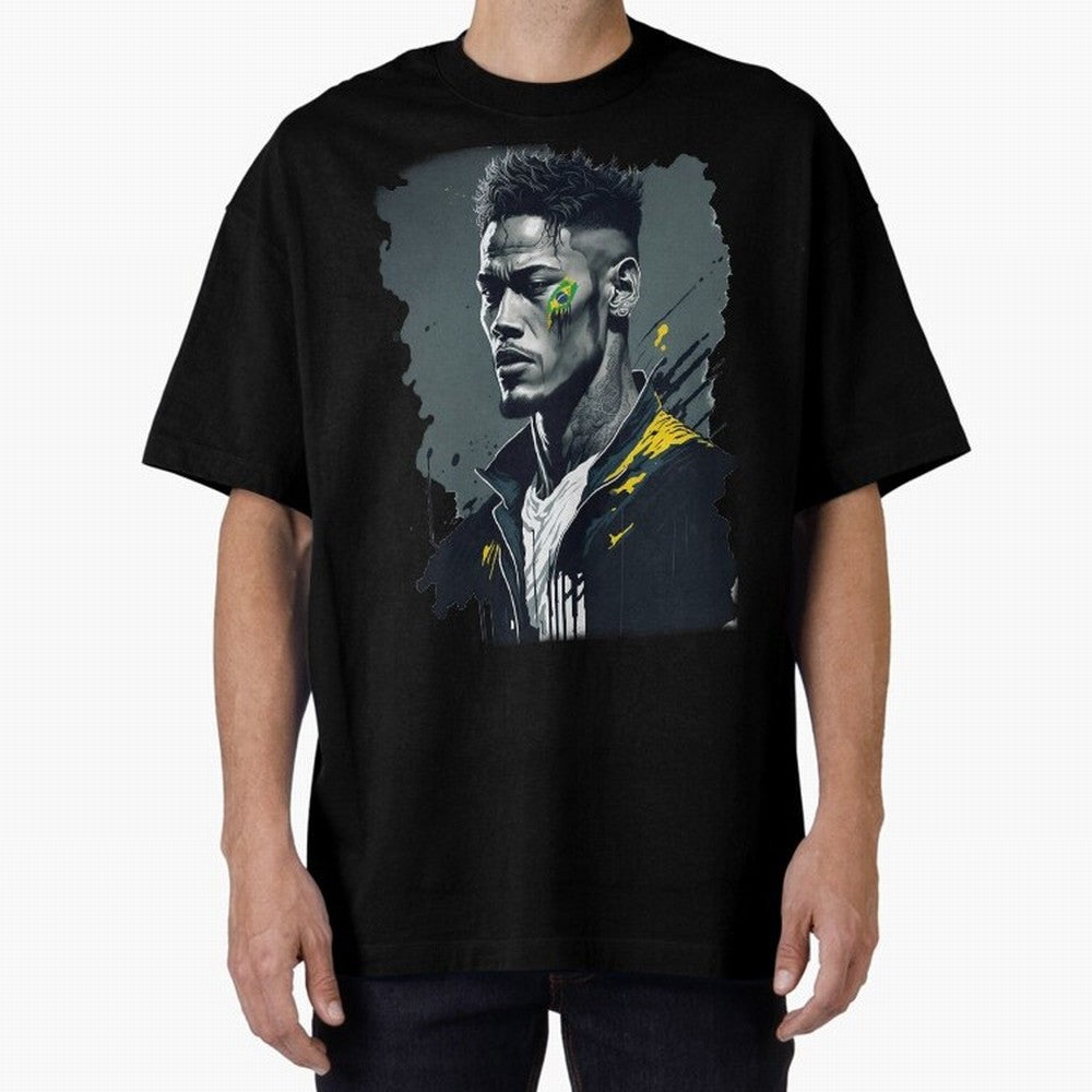 Neymar Jr. splash art Oversized T-Shirt Celebrate the Stars of Global Football Passion for FIFA World Cup 2026 USA Canada Mexico, with Neymar, Argentina, Goal Celebration Energy, Supporter Heritage, Football Icons and Worldwide Tournament Joy; Made