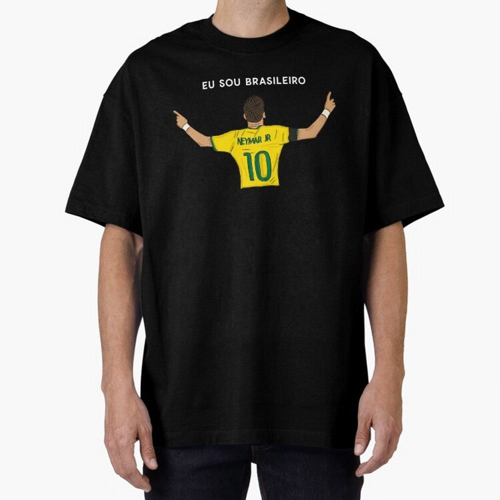 Neymar Jr Brazil Oversized T-Shirt Share FIFA World Cup 2026 Spirit, Filled with Argentina, France and Brazil, Cristiano Ronaldo, Classic Soccer Heritage, Championship Pressure, Fan Loyalty and International Pride; Perfect for Supporters Who Want