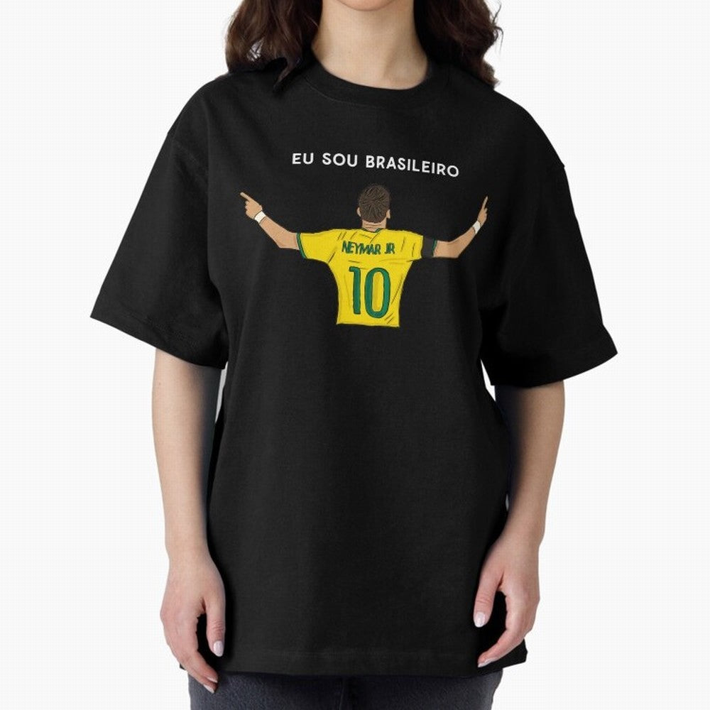 Neymar Jr Brazil Oversized T-Shirt Share FIFA World Cup 2026 Spirit, Filled with Argentina, France and Brazil, Cristiano Ronaldo, Classic Soccer Heritage, Championship Pressure, Fan Loyalty and International Pride; Perfect for Supporters Who Want