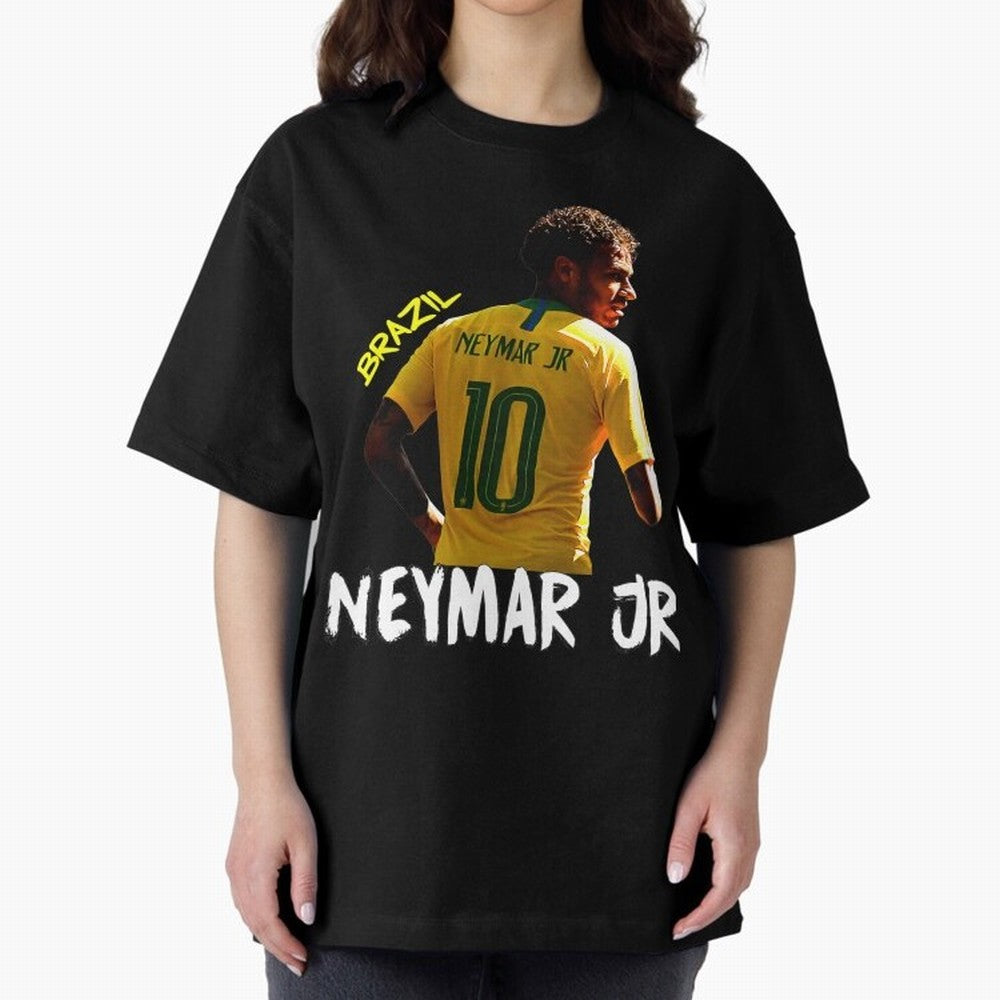 Brazil Neymar Selecao Oversized T-Shirt Carry Global Football Passion for FIFA World Cup 2026 USA Canada Mexico, Centered on CR7, Spain, Soccer Culture, Superstar Moments, National Team Dreams and Competitive Fire; Ideal for Fans Who Follow Messi,