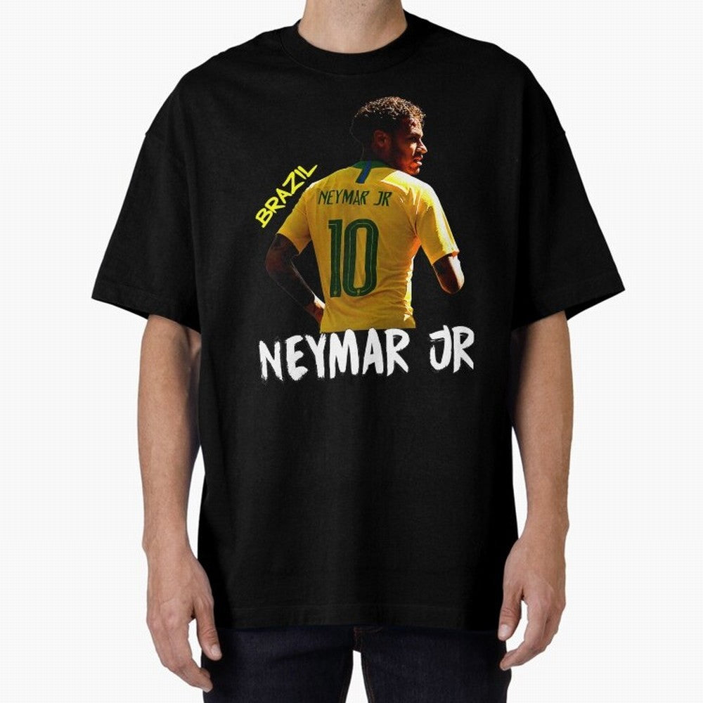 Brazil Neymar Selecao Oversized T-Shirt Carry Global Football Passion for FIFA World Cup 2026 USA Canada Mexico, Centered on CR7, Spain, Soccer Culture, Superstar Moments, National Team Dreams and Competitive Fire; Ideal for Fans Who Follow Messi,