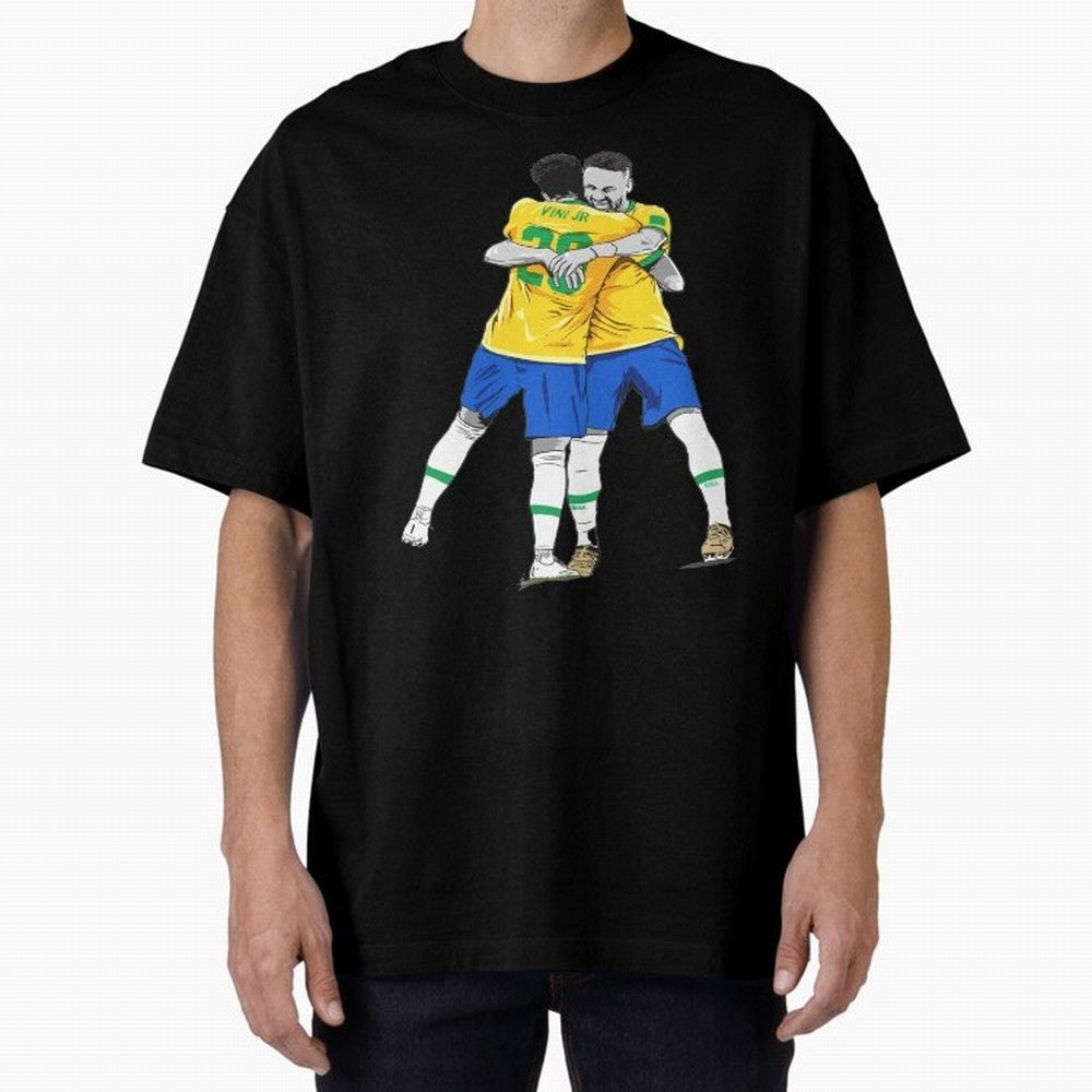 BRAZIL Neymar Jr and Vini Jr World Cup Celebration Classic T-Shirt Treasure Global Football Passion for FIFA World Cup 2026 USA Canada Mexico, Inspired by Mbappe, Argentina, Stadium Chants, National Pride, Trophy Dreams and Unforgettable Football