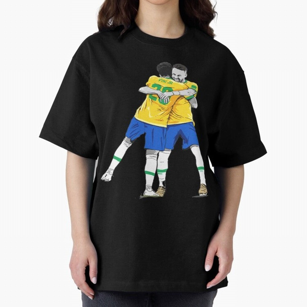 BRAZIL Neymar Jr and Vini Jr World Cup Celebration Classic T-Shirt Treasure Global Football Passion for FIFA World Cup 2026 USA Canada Mexico, Inspired by Mbappe, Argentina, Stadium Chants, National Pride, Trophy Dreams and Unforgettable Football