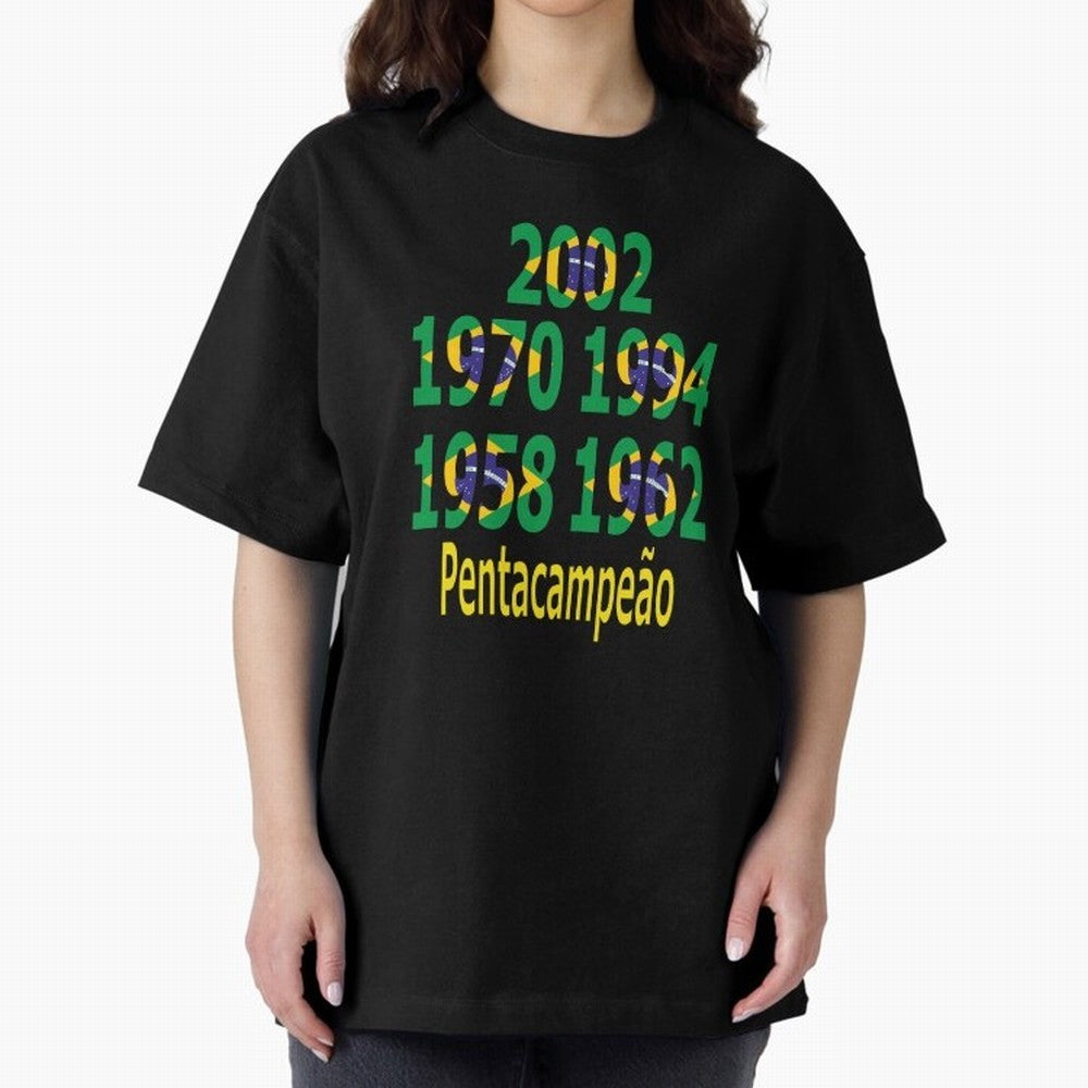 Brazil Five Stars - Champion Heritage Essential T-Shirt Make Your Look Match Global Football Passion for FIFA World Cup 2026 USA Canada Mexico, Inspired by Messi and Cristiano Ronaldo, Spain and Netherlands, Tournament Hype, Historic Matchups,