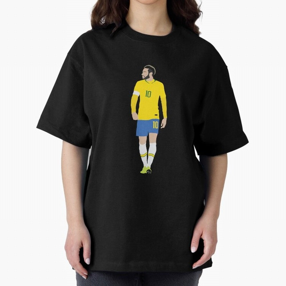 neymar brazil Oversized T-Shirt Capture Stadium Memories from FIFA World Cup 2026 USA Canada Mexico for Fans of Messi and England and Germany, Bringing Game Day Rituals, Football Legends, Country Pride and the Road to the Final; Made for Collectors